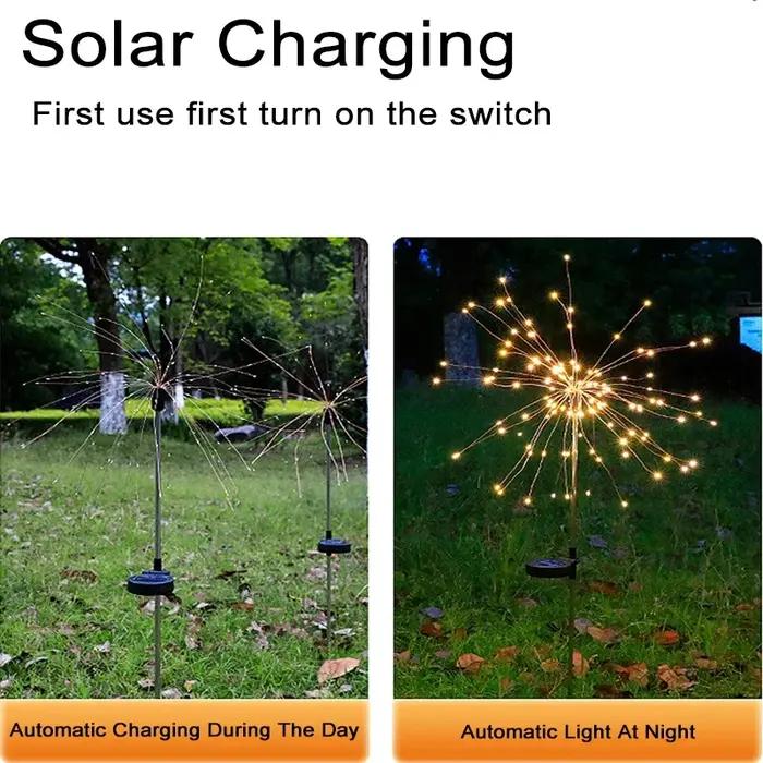 90 LED énergie solaire feu d'artifice lumières décoration de jardin fée lumières étanche extérieure