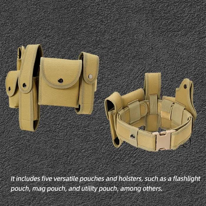Ceinture utilitaire 6 en 1 réglable police sécurité - Ceinture tactique avec pochette pour chasse