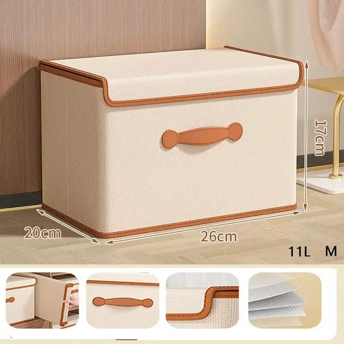 Boîte de rangement pour vêtements avec couvercle, pour usage domestique, garde-robe, sous-vêtements, boîte de rangement pour vêtements, couvertures, panier de rangement