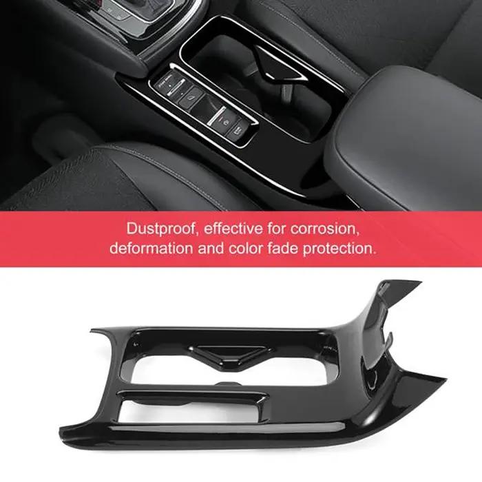 Autocollants noirs brillants de garniture de couverture de support de verre d'eau de console central
