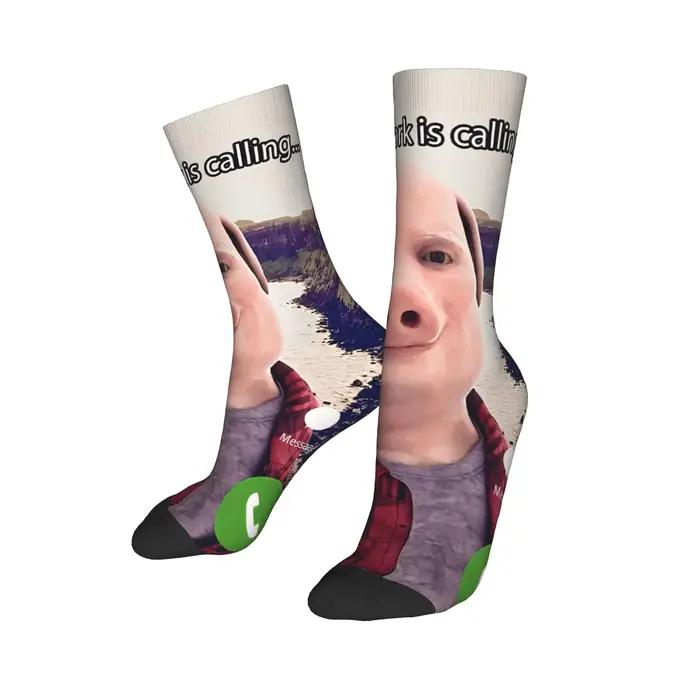 Chaussettes John Pork Is Calling - Drôles et originales pour hommes et femmes - Chaussettes d'hiver chaudes anti-dérapantes