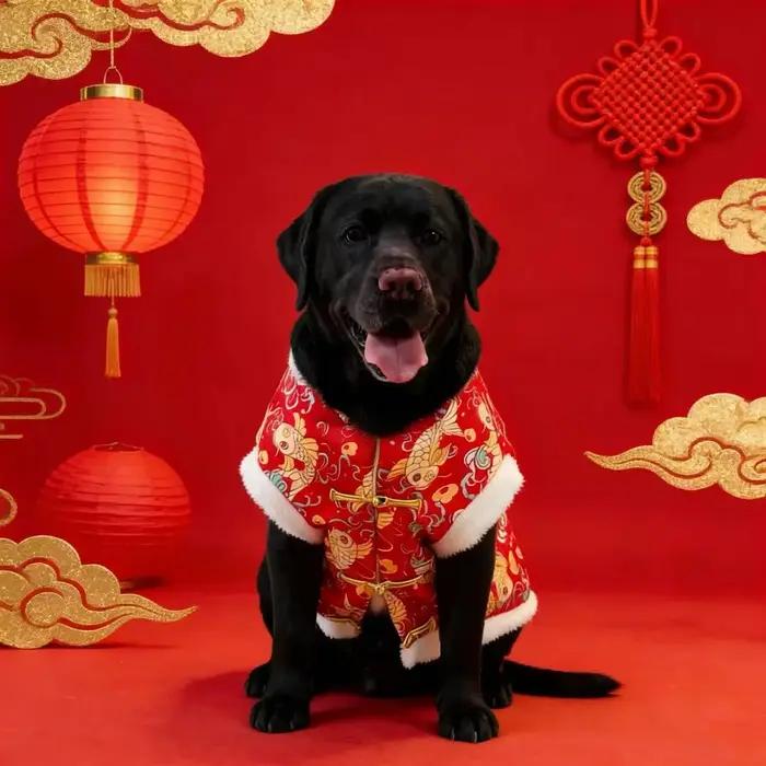 Vêtements pour animaux de compagnie à motifs traditionnels chinois