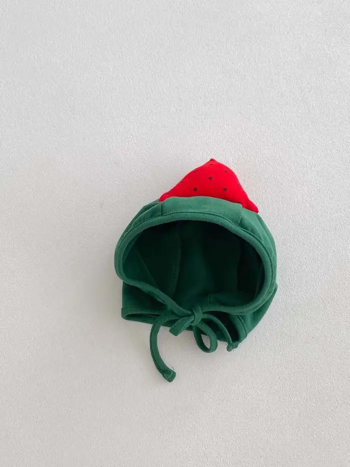 Combinaison d'été style pastèque pour bébé, mignon, écharpe pour bébé homme et femme, chapeau fin et