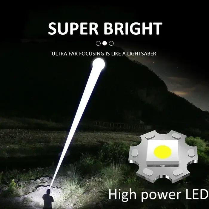 900000 LM lampe de poche LED puissante Zoom torche avec affichage numérique lampes de poche recharge