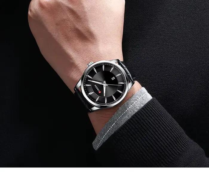 Montre homme CURREN quartz cuir - Marque luxe affaires bracelet cuir reloj hombres horloge poignet