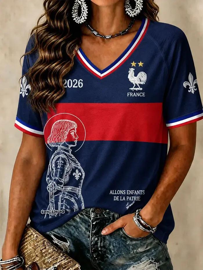 Tshirt dentrainement de football pour supporters frances edition 2026 impression numerique 3d confortable et respirant vetements pour toute la famille tricotage court manches polyester ajustement parfait multicolor occasionnels