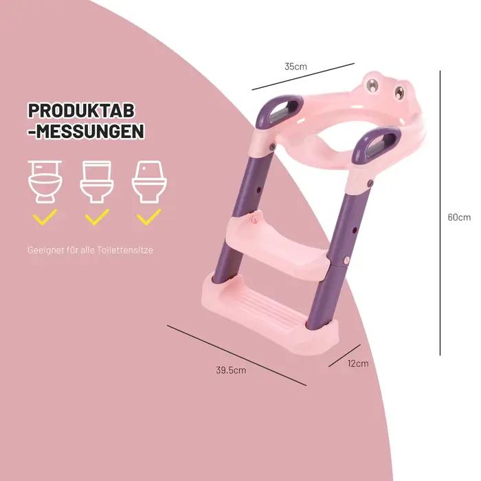 Siège de toilette pour enfants avec escalier, entraîneur de toilette pliable réglable en hauteur, pu