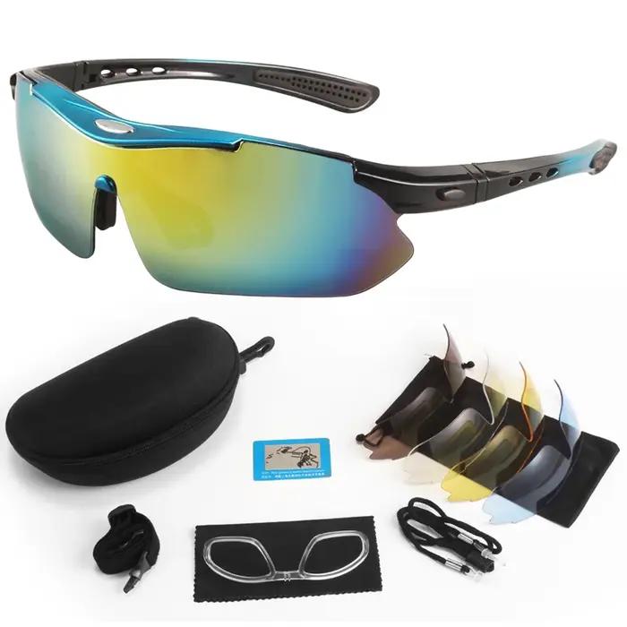 Lot 5 lentilles lunettes tactiques polarisées hommes sport outdoor anti-vent poussière escalade