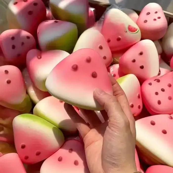 Jouet de décompression de pastèque Squishy Anti-stress, peau de glace douce, décompression à rebond