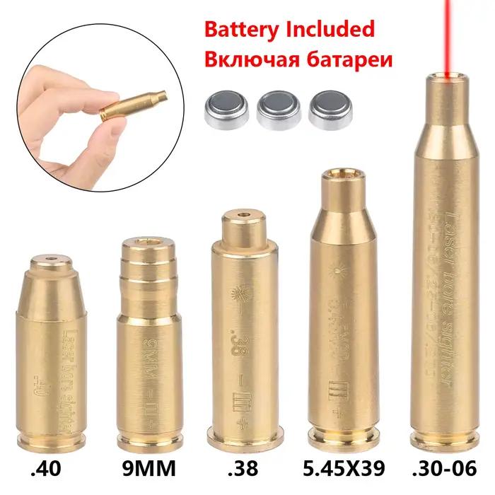 Viseur d'alésage Laser à point rouge, calibre 9mm.223.308.45 7.62 5.45x39 22LR, cartouche pour le tir de chasse