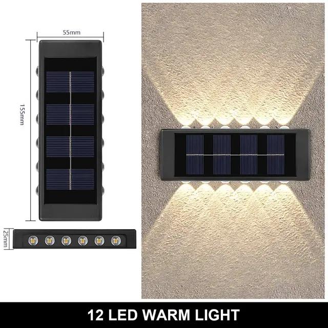 Applique solaire extérieure lumière chaude étanche haut et bas éclairage lumineux balcon cour jardin décoration lumières