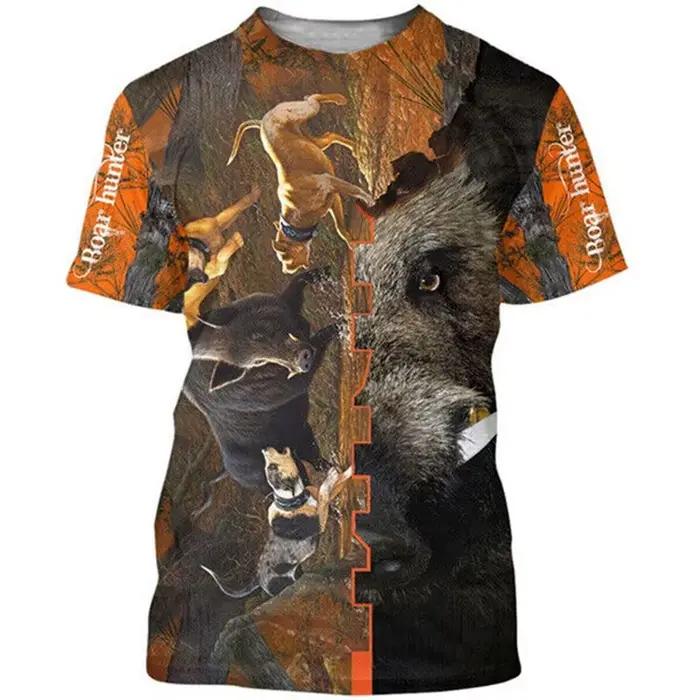 T-Shirt à Manches Courtes et Col Rond pour Homme, Streetwear, Décontracté, avec Impression 3D, Camou