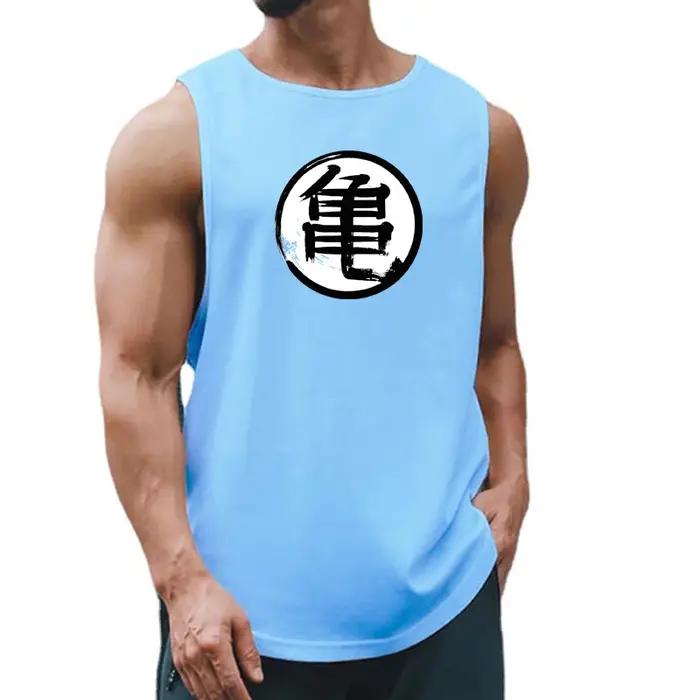 Débardeur de sport Muscleguys avec impression d'anime japonais pour hommes, vêtement fitness, séchage rapide, hauts sans manches pour hommes, occasions décontractées