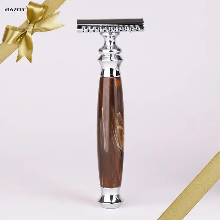 IRAZOR – rasoir de sécurité classique à Double tranchant pour hommes, avec 10 lames Premium et manch