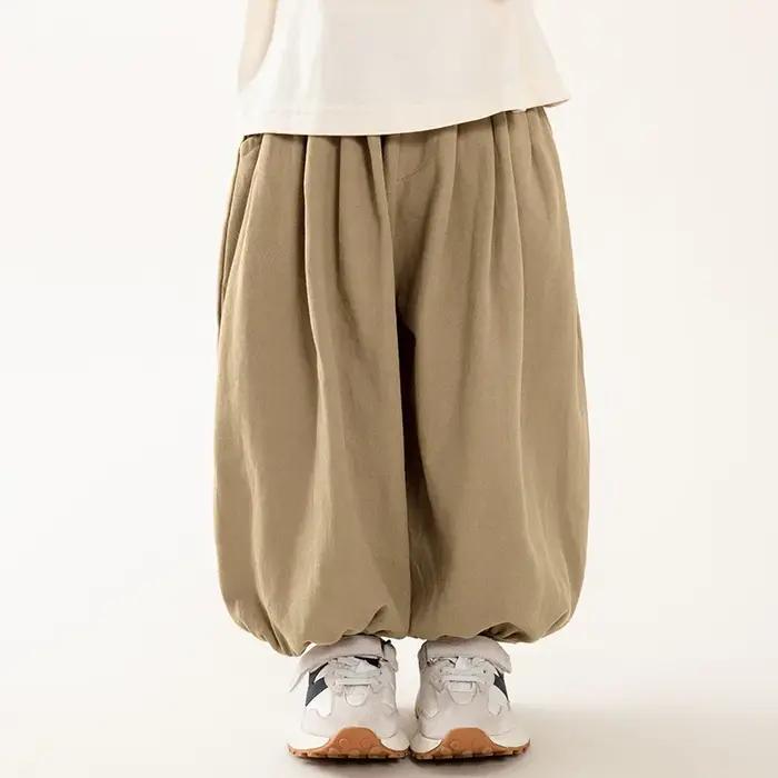 Pantalon lanterne mince pour enfants, sarouel ample, monochromatique, confortable et respirant, garç