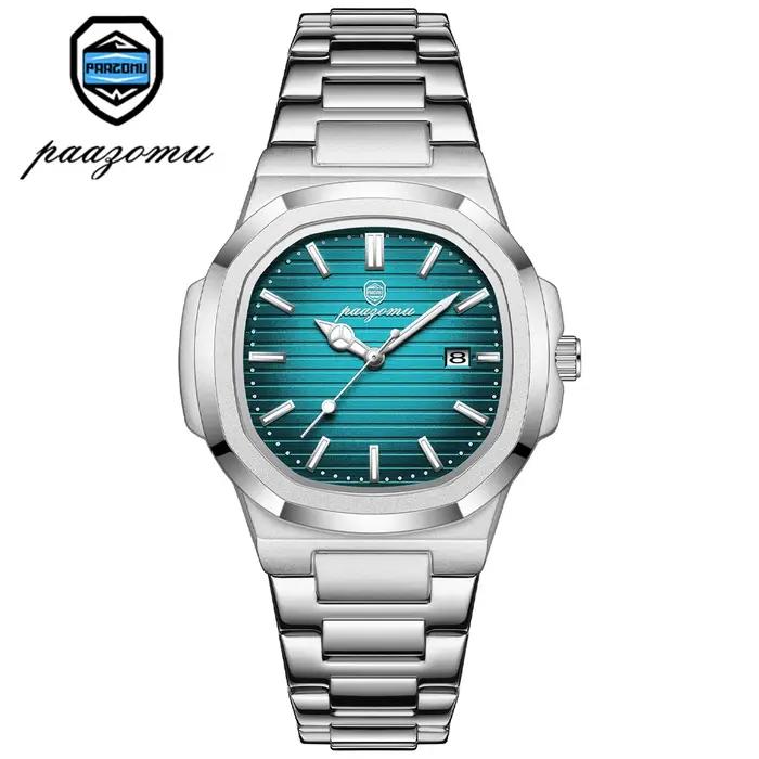 Montre Homme Affaires Acier Inoxydable Quartz Montre-bracelet Date Calendrier Sport Décontracté Lumineuse