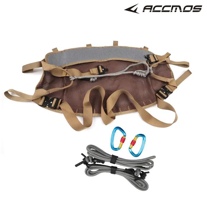 Kit de chasse pour selle d'arbre avec mousquetons et corde de grimpeur