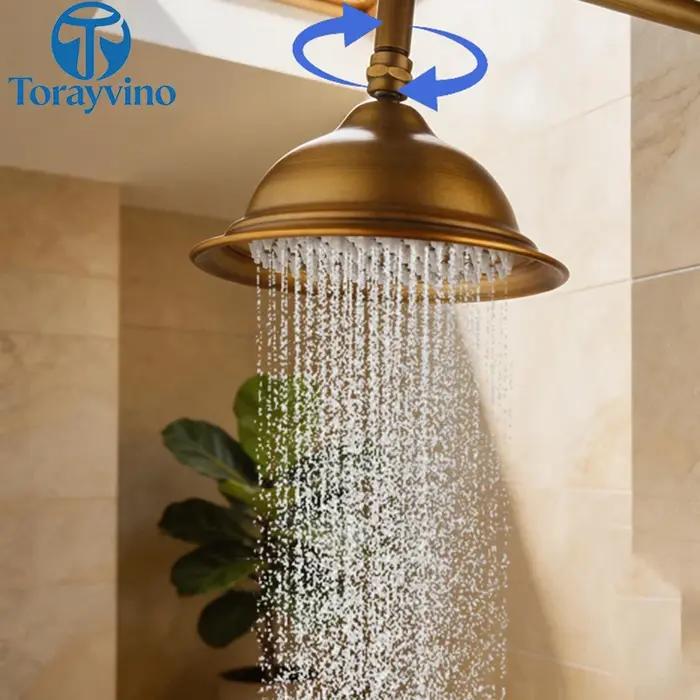 Tête de douche pluie Torayvino laiton 8 pouces sans bras robinetterie salle de bain