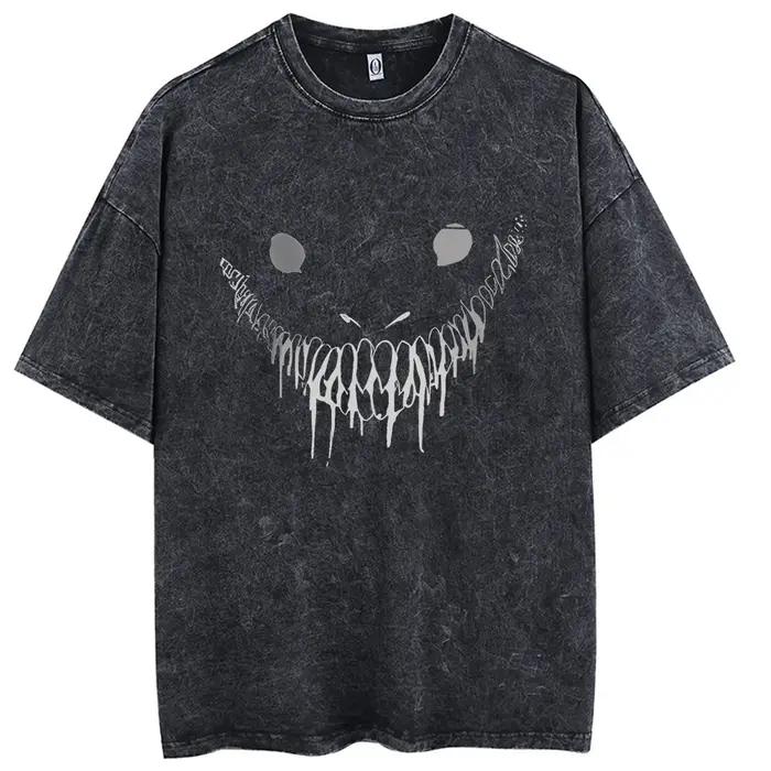 Hip Hop hommes Streetwear T-Shirt rétro Vintage lavé Anime graphique T-Shirt hommes Harajuku coton d