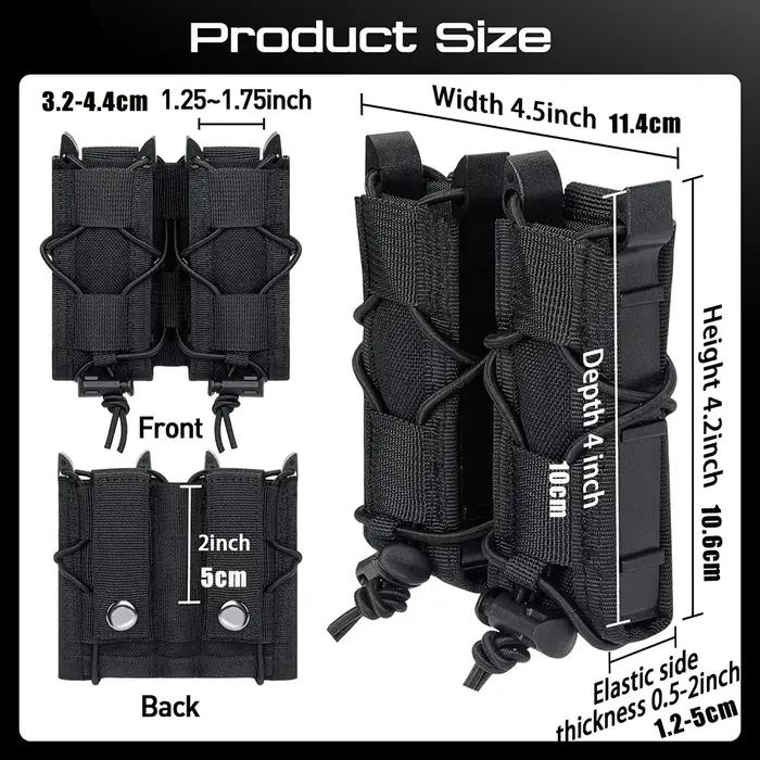 .45 9mm pistolet Double pochette pour magazines tactique Molle