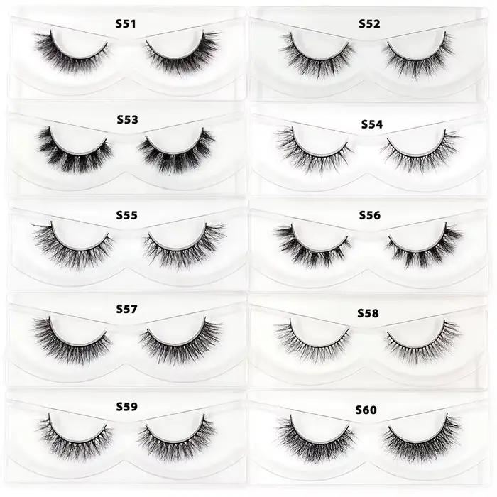 LEHUAMAO 30/60/100 paires de cils de vison sans boîte cils de vison 3D courts faux cils de vison nat