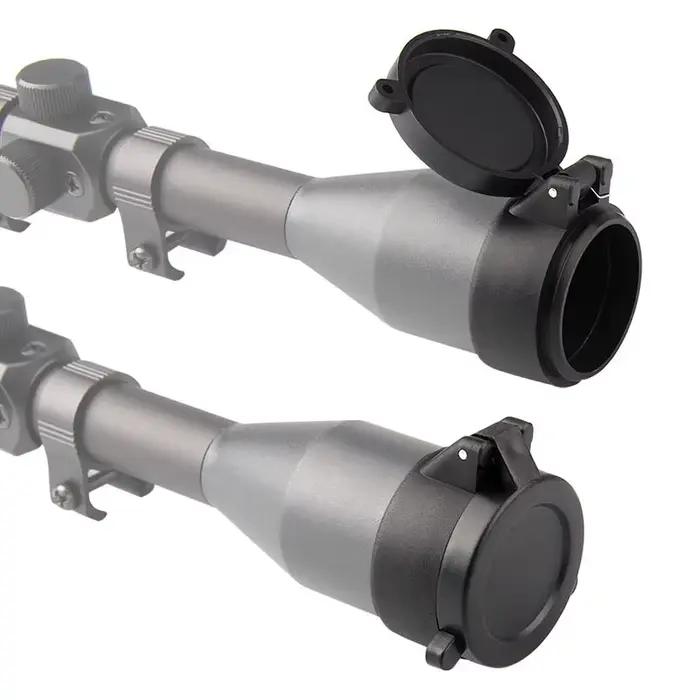 Couvercle d'objectif de portée de fusil, ressort rapide, rabattable, couvercle anti-poussière, capuchon de protection pour diamètre extérieur 25-69mm, lunette de chasse de calibre