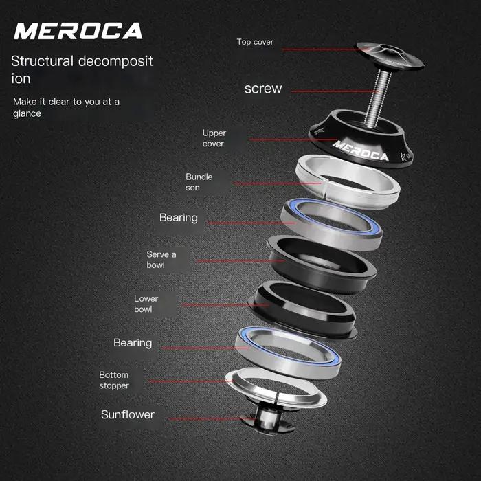 MEROCA – casque de vélo 44-44mm, roulement d'étanchéité ultraléger 1 1/8, fourche avant de direction