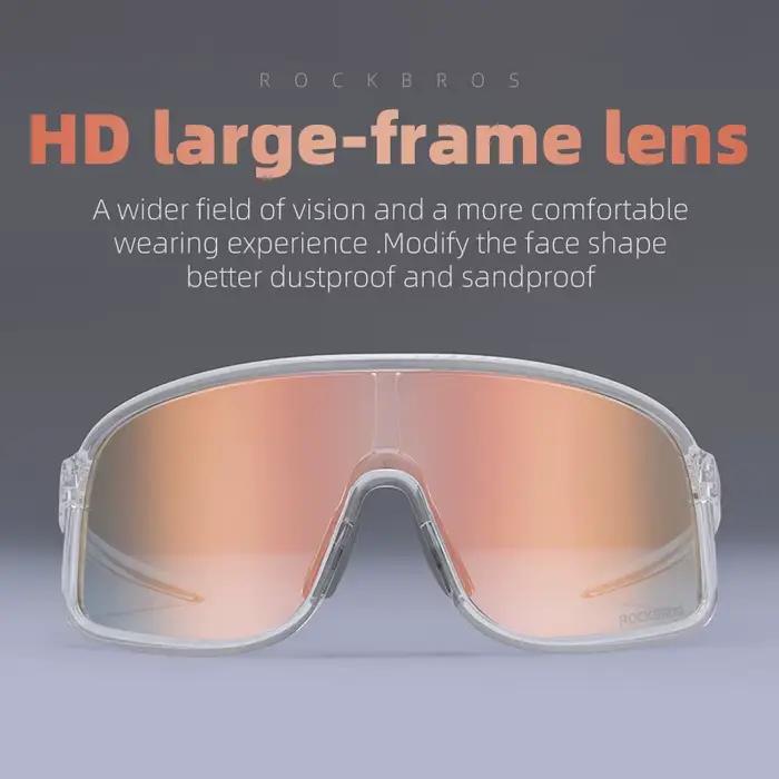 ROCKBROS lunettes photochromiques HD lentille à grande monture lunettes de soleil d'équitation en pl