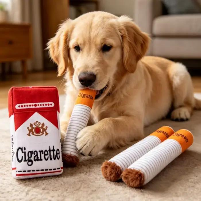 Jouet en forme de cigare en peluche pour chien interactif avec sonnette pour divertir et éduquer votre chiot occasions de jeu et cadeaux spéciaux