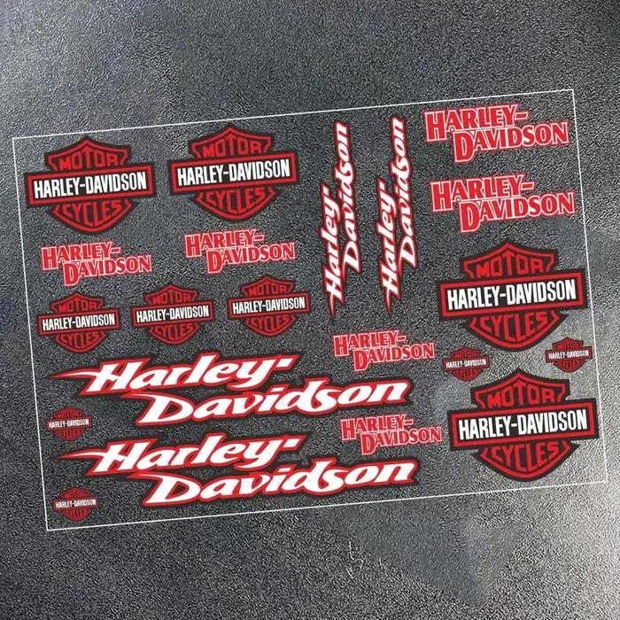 Ensemble d'autocollants emblèmes Harley Davidson - Lettres adhésives réfléchissantes pour la décoration DIY de moto et de casque
