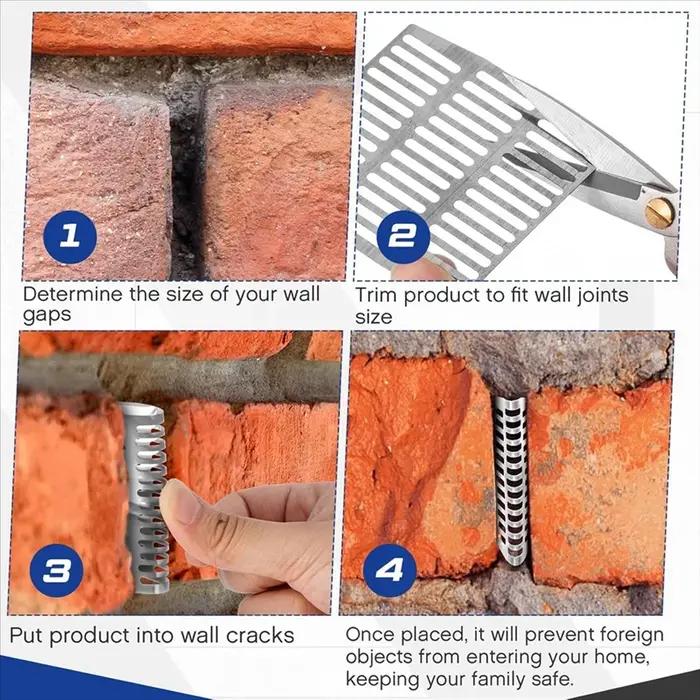 Couvercles de trous de pleureur mural en acier inoxydable solides et résistants pour murs en brique, installation facile, résistance aux intempéries et anti-obstruction, idéal pour la construction et la rénovation de bâtiments