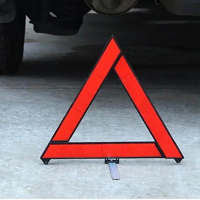 Triangles de signalisation pliables pratiques, accessoire de sécurité routière, panneau d'avertissement réfléchissant rouge en ABS, alerte de danger pour voitures et motos