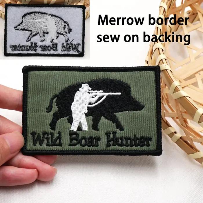 Patch brodé chasseur de sangliers