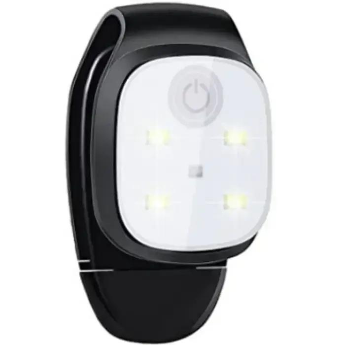 Lampe de poche à Clip LED, 4 Modes d'éclairage, Portable, Rechargeable par USB, feux d'avertissement