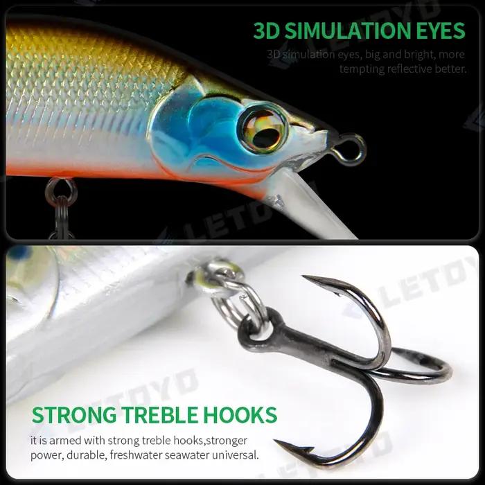 LETOYO 5g 50mm 8g 60mm 1.5-2.5m profondeur coulant méné leurre de pêche artificiel appâts durs maniv