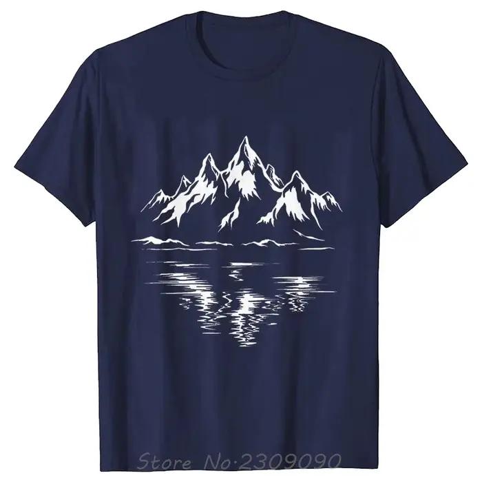 Montagne impression hommes T-shirt été en plein air confortable dessus respirants t-shirts mode coton