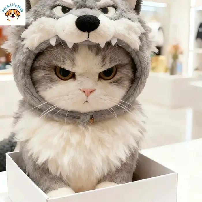 Capot en forme de tête de loup pour chien et chat