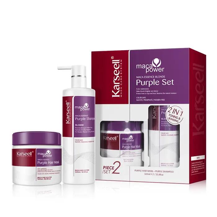 Masque Capillaire Violet Professionnel Karseell Hydratant et Équilibrant Ton Laiton pour Cheveux Blond Argent Gris Occasions Spéciales