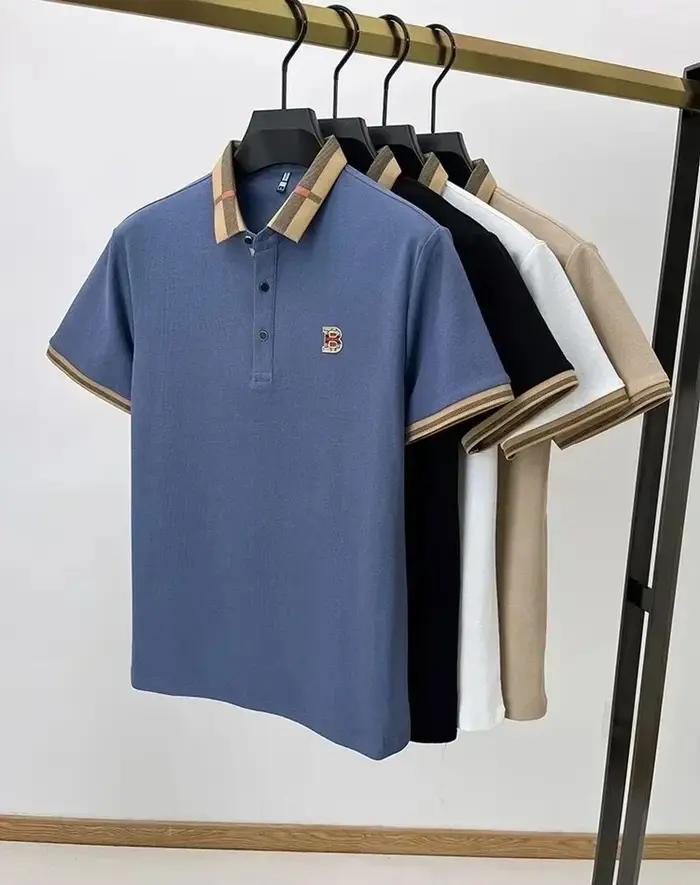 Marque de luxe logo polo à manches courtes hommes été nouveau haut de gamme en soie coton respirant Paul T-shirt mode décontracté vêtements pour hommes