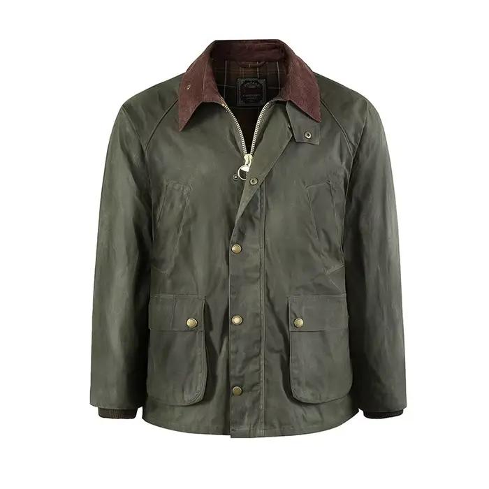 GDDQSDC Veste Rétro de Chasse en Cuir Huilé pour Homme