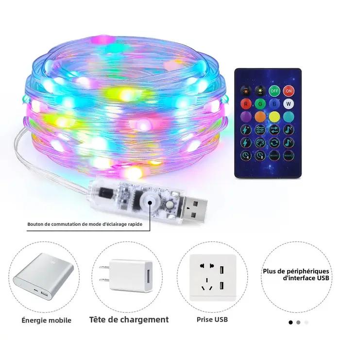 20M 10M 5M LED Festival lumières fée chaîne lumière intelligente Bluetooth adressable rideaux