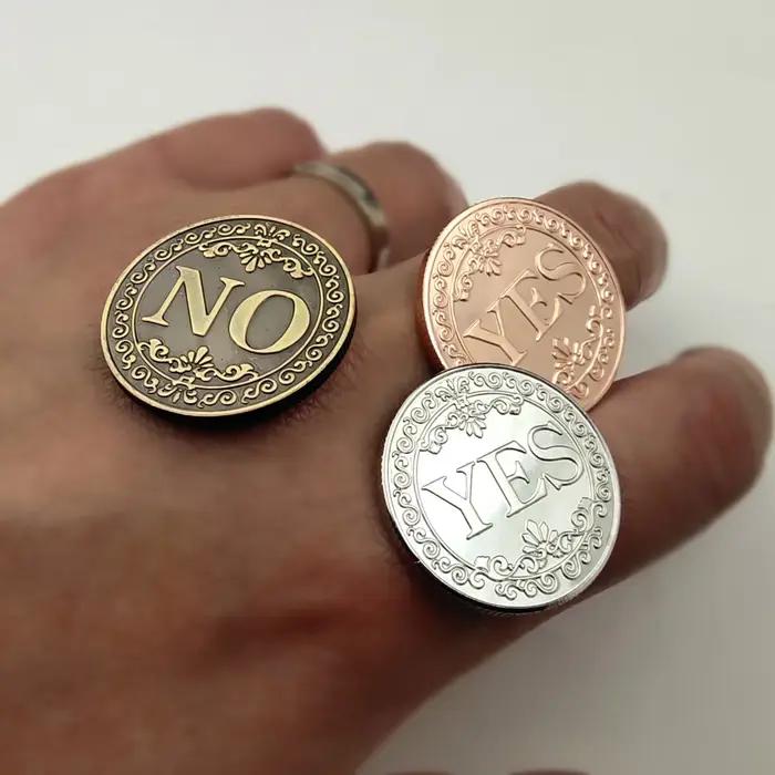 Pièce de monnaie de 25mm de diamètre, oui ou pas besoin de décision, Badge commémoratif, placage en