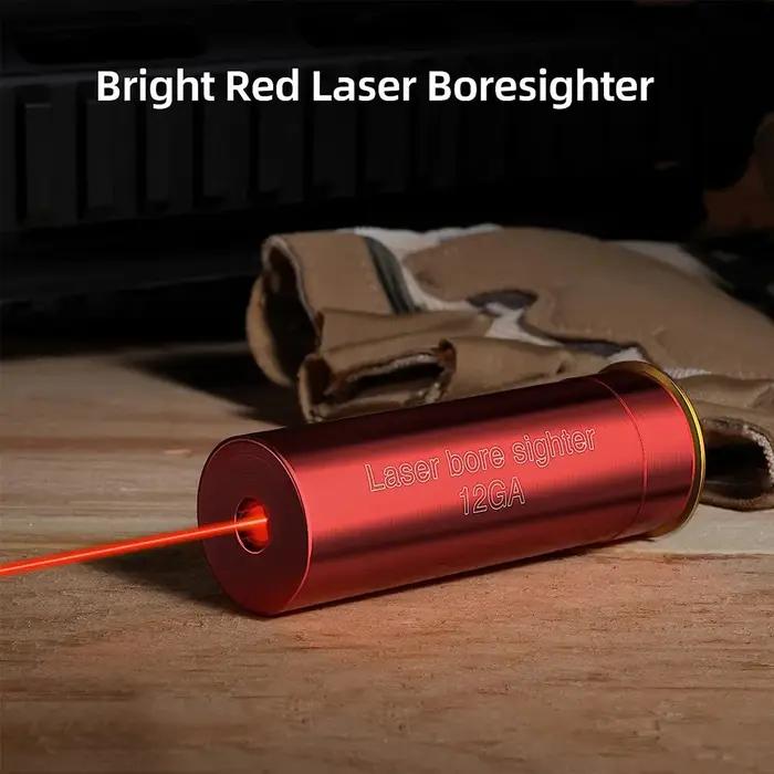 Laser de visée rouge 12GA pour canon de fusil, cartouche de visée rouge calibre 12, sans batterie, pour la calibrage de fusils de chasse