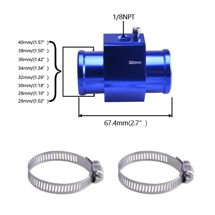 Jauge de température et de voltmètre LCD automatique 2 en 1 avec adaptateur de tuyau de Joint 1/8NPT