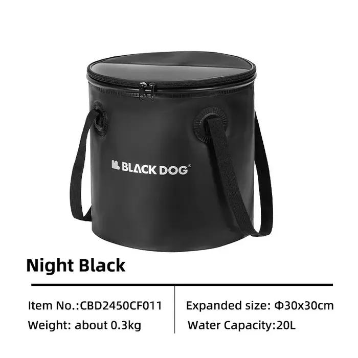 Blackdog seau rond d'eau pliant avec sortie de couvercle 20L Camping pêche sac de pique-nique en plein air boîte de rangement évier Portable