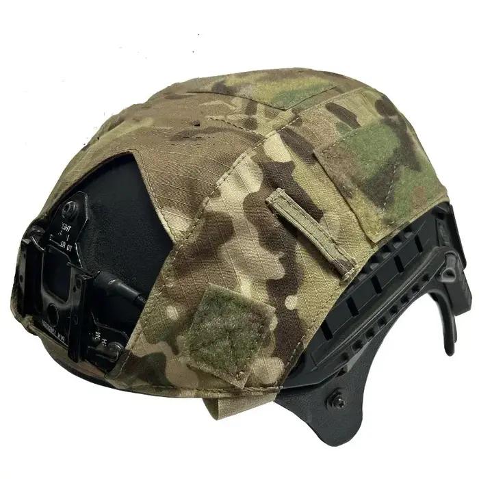 Housse casque rapide polyester-coton - Couverture camouflage DNC MCAP multiple options pour équipement tactique