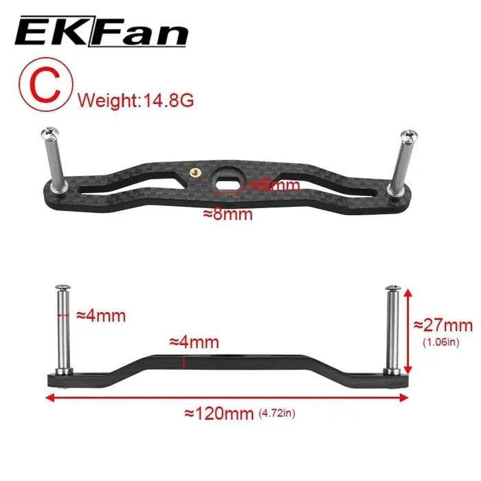 EKFAN 105MM 120MM 130MM 140MM 8*5MM trous pêche en Fiber de carbone poignée gauche droite pour Dawa
