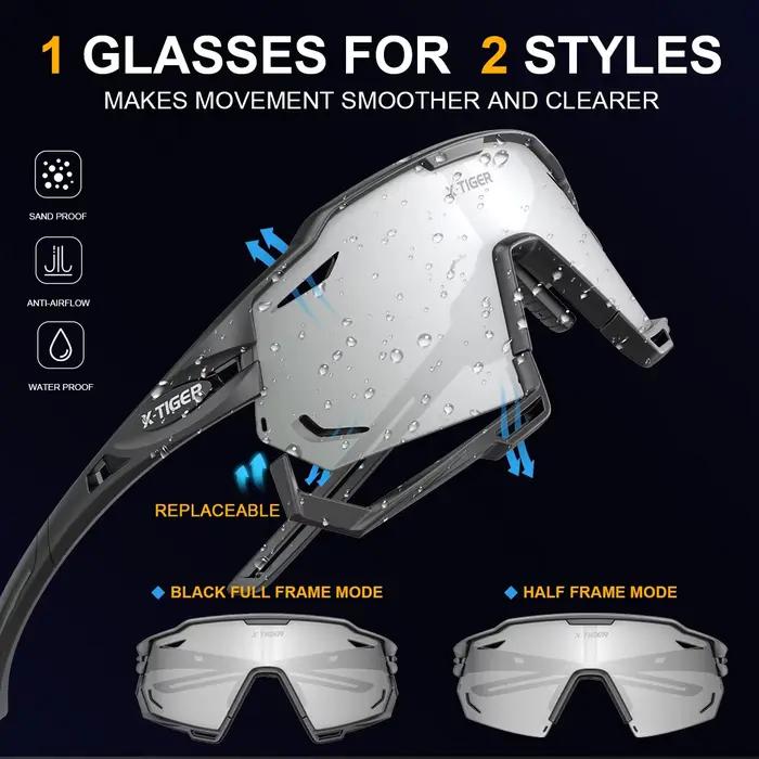 Lunettes de soleil polarisées pour hommes, cyclisme, protection UV400, sport, vélo, course vtt, X-TI