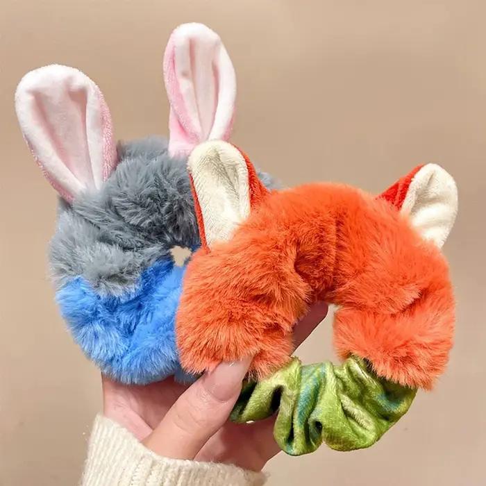 Chouchous en forme de lapin et de renard polyester pour filles et adolescentes thème Zootopie occasions spéciales fantaisie coiffure textile durable