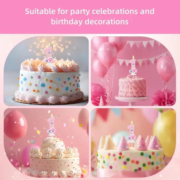 Décorations de gâteau et de cupcakes en forme de patte pour chien et chat, bougie de 3ème anniversaire, pour fête sur le thème des animaux, décorations d'anniversaire, fournitures pour célébrations